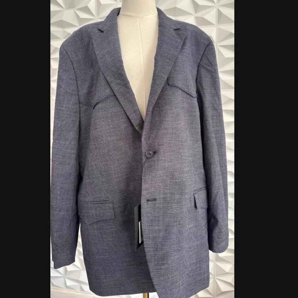 Cavenders NWT Blue Suit Top 44R Navy Check